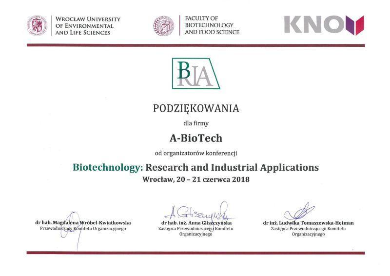 podziękowania dla A-BioTech